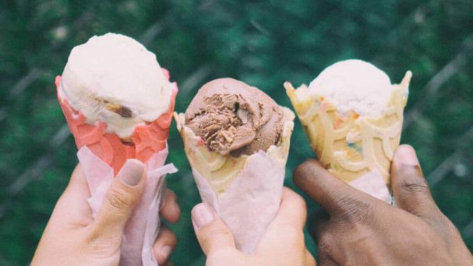 3 cone ice creams