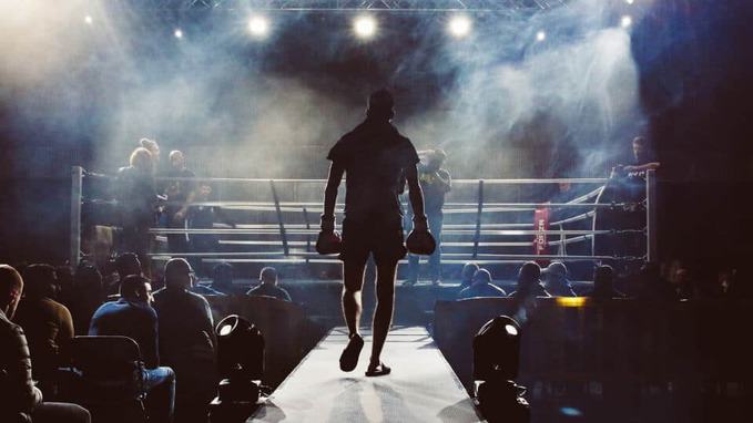 a person entering Boxing ring